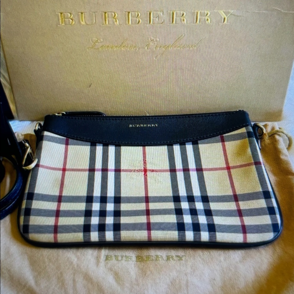 Burberry Black, Beige & Red Check Crossbody Bag - Picture 2 of 3
